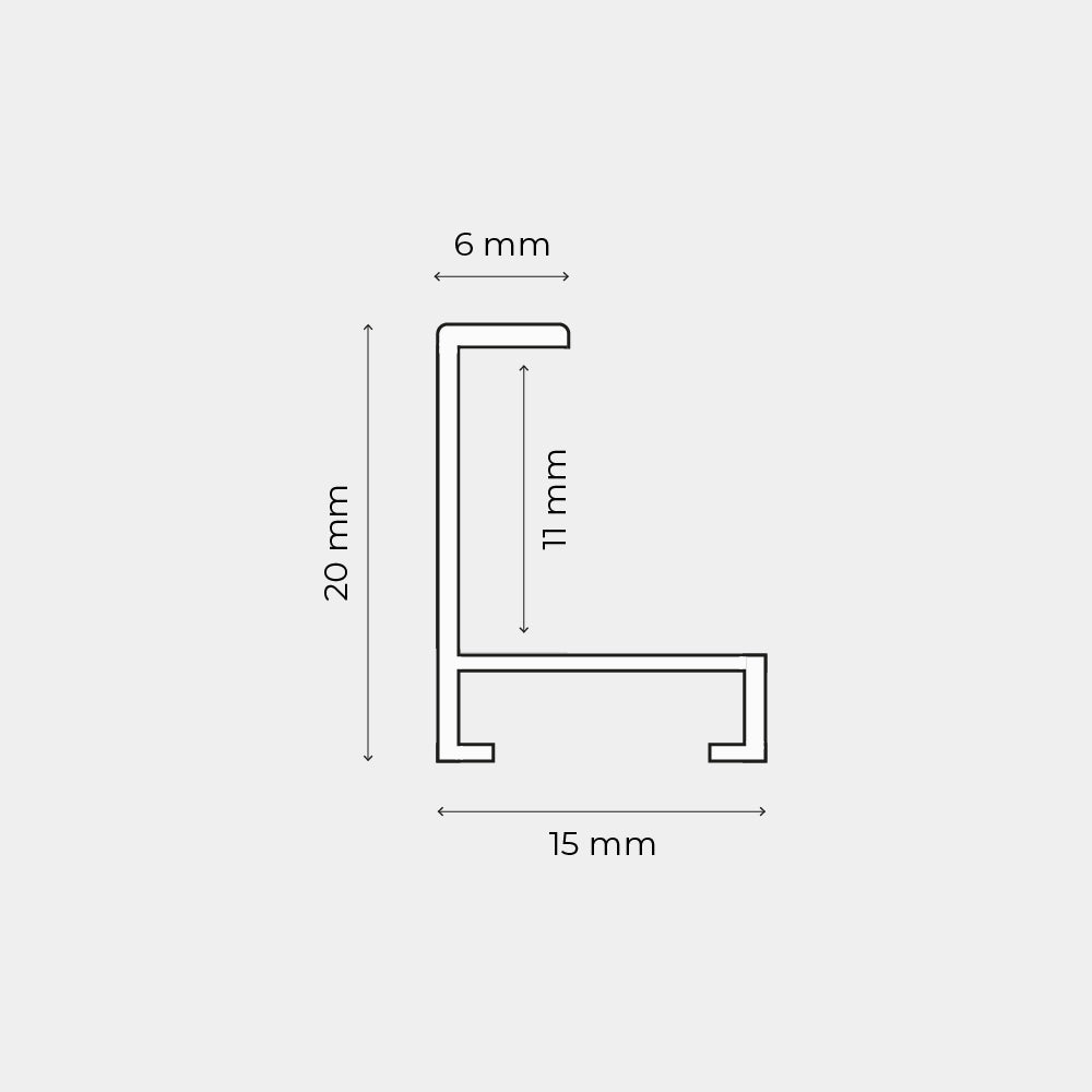 Sølv mat premium aluramme - Smal (6 mm) - Specialmål