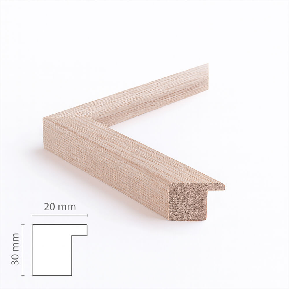 Massiv egetræsramme - Bred (20x30 mm)