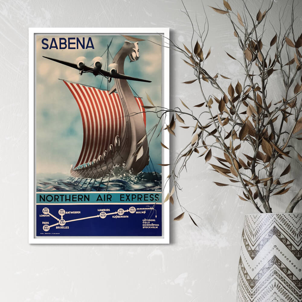 SABENA vintage plakat i rum