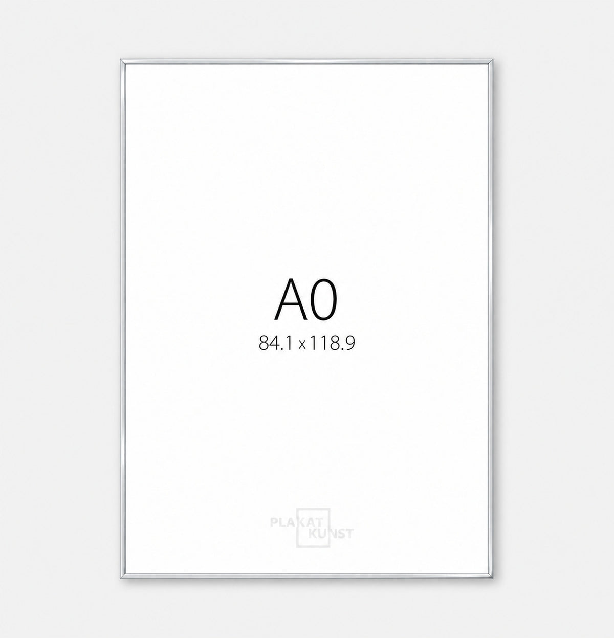 Blank sølv premium aluramme - Smal (6 mm) - A0 (84,1x118,9 cm)