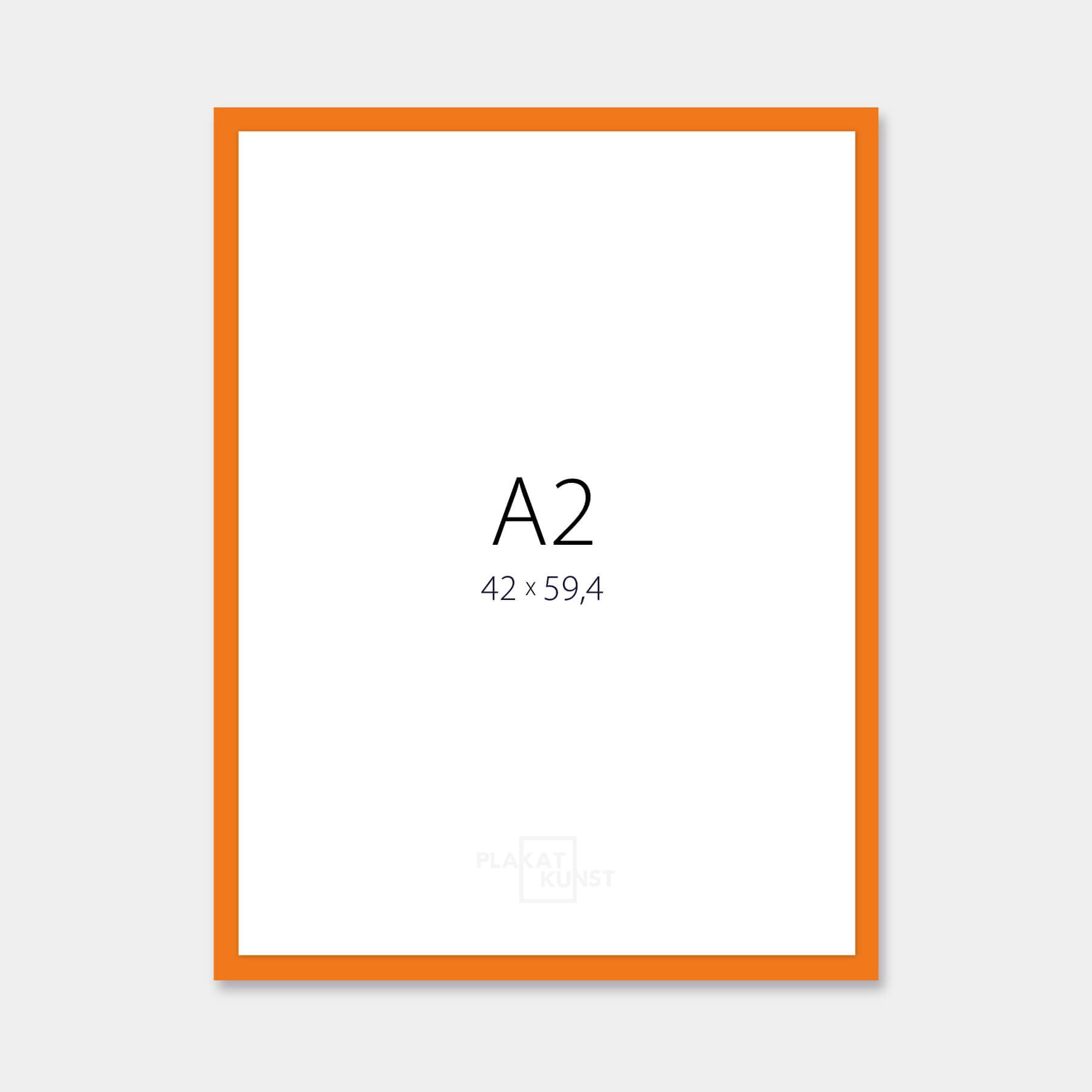 Orange blank træramme – Smal (14 mm) – A2 (42x59,4 cm)