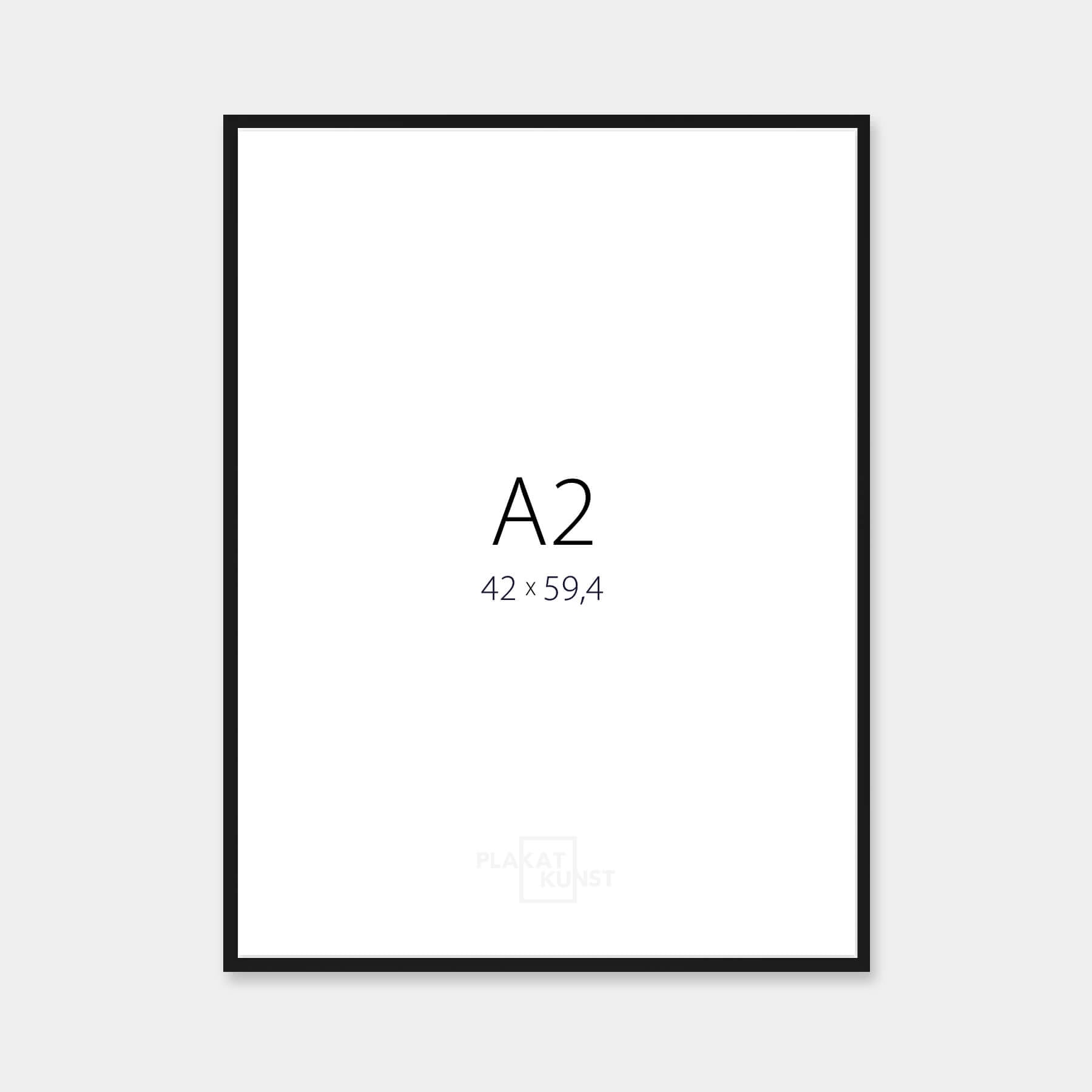 Sort aluramme – Smal (9 mm) – A2 (42x59,4 cm)