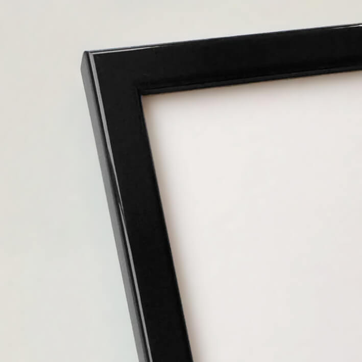 Sort blank træramme - Smal (13 mm) - 60x60 cm