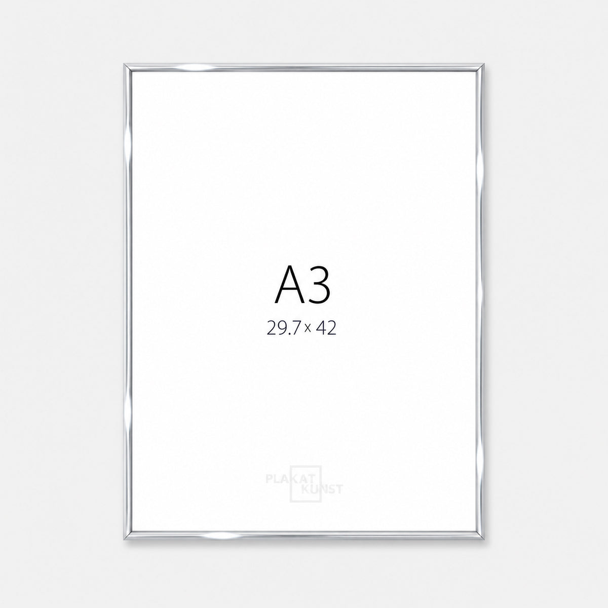 Blank sølv premium aluramme - Smal (6 mm) - A3 (30x42 cm)