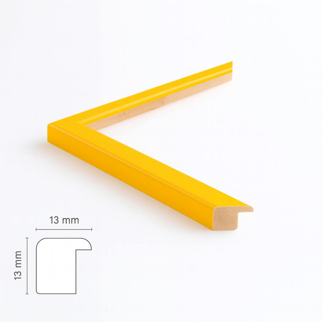 Gul blank træramme - Smal (13 mm) - 30x40 cm
