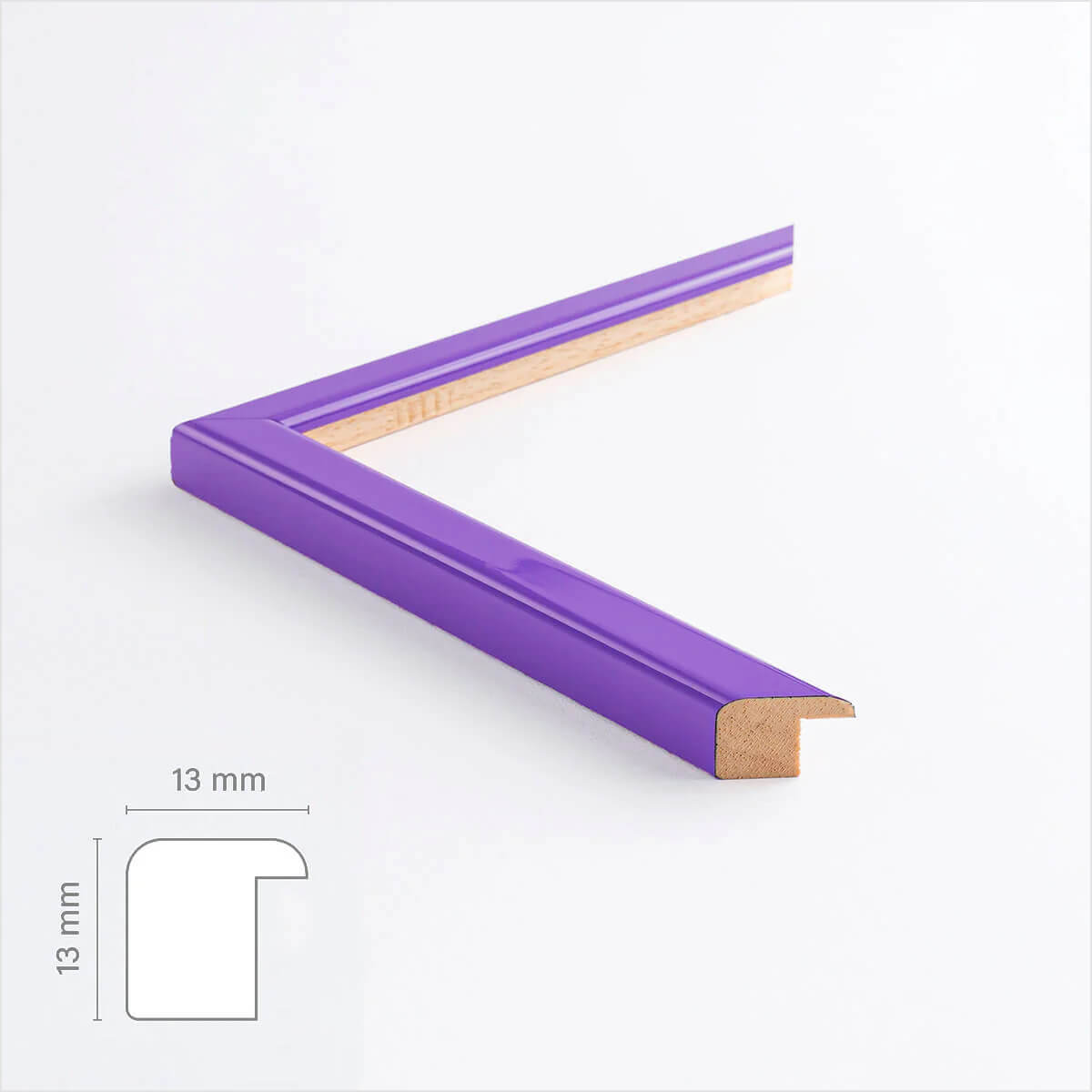 Lilla blank træramme - Smal (13 mm) - 50x70 cm