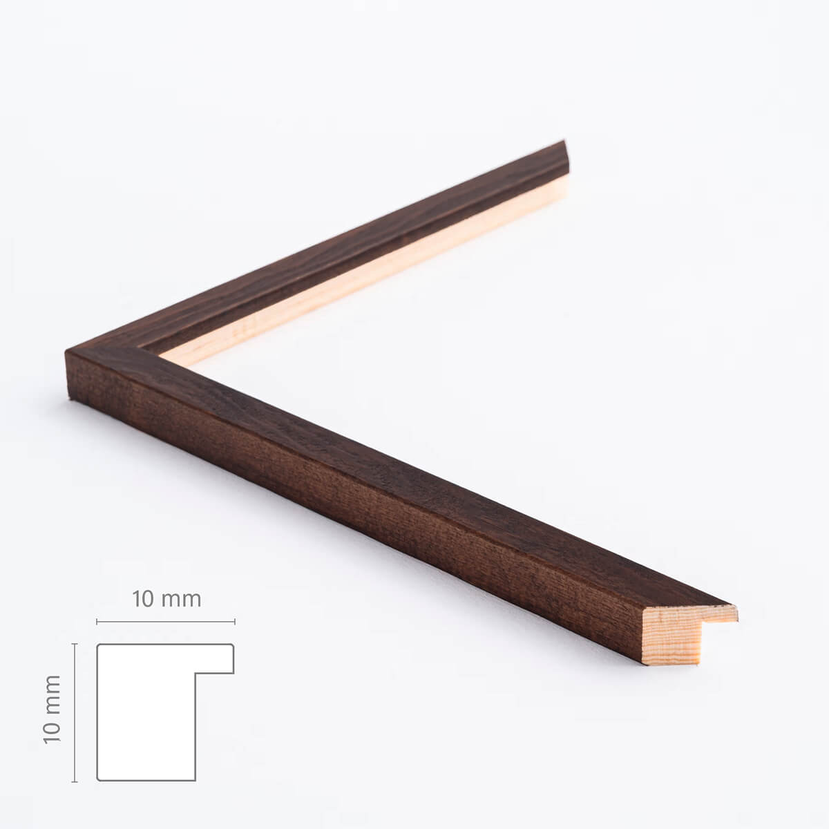 Mørk træramme - Smal (10 mm)