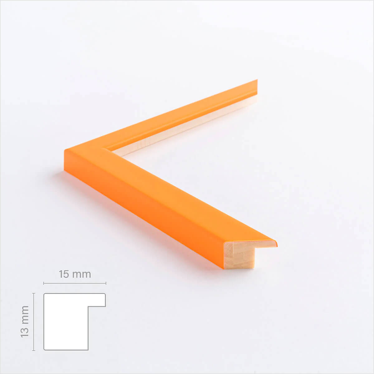 Orange mat træramme - Smal (15 mm) - 30x40 cm