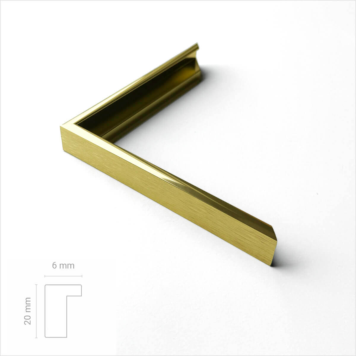 Guld premium aluramme - Smal (6 mm) - Specialmål