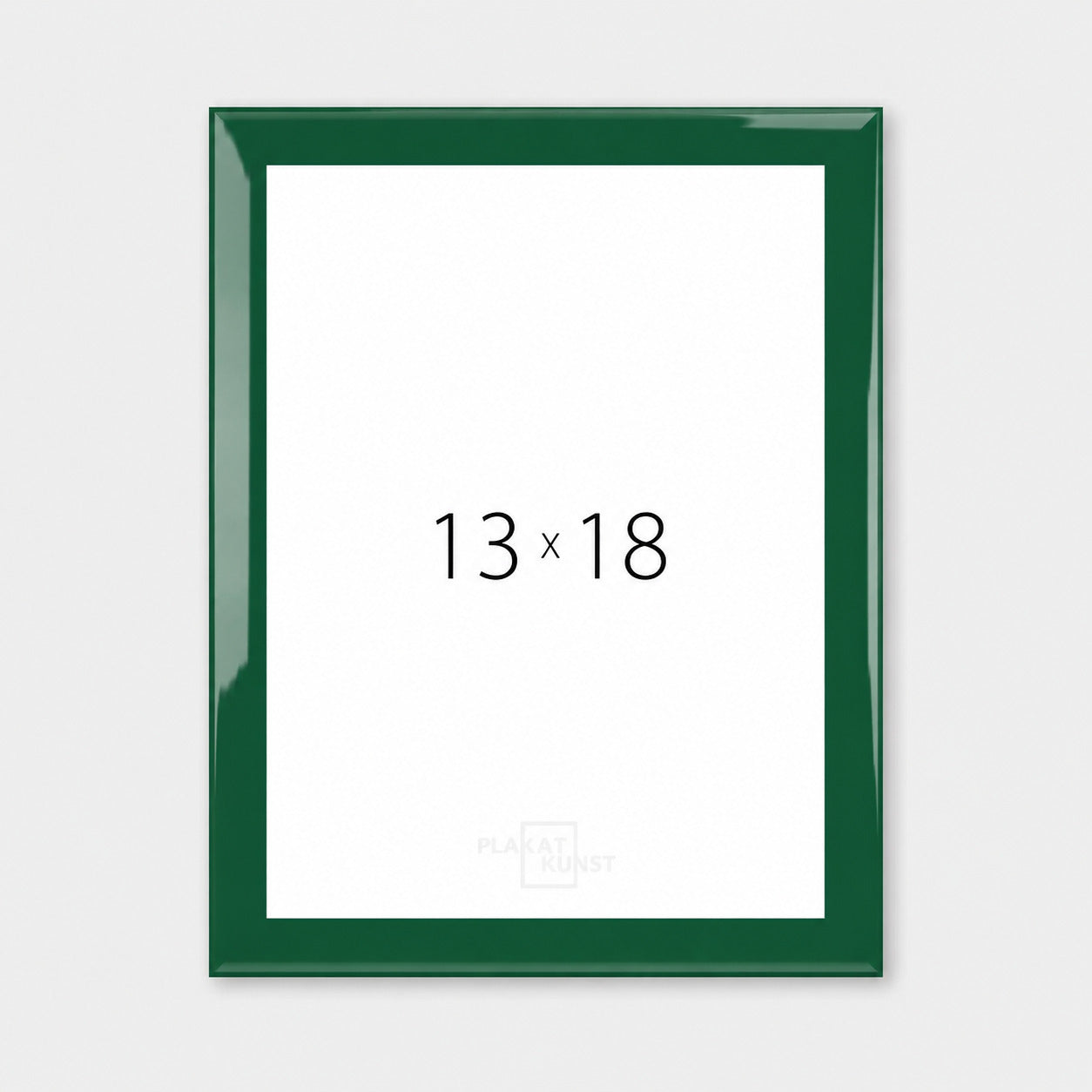 Grøn blank træramme – Smal (13 mm) – 13x18 cm