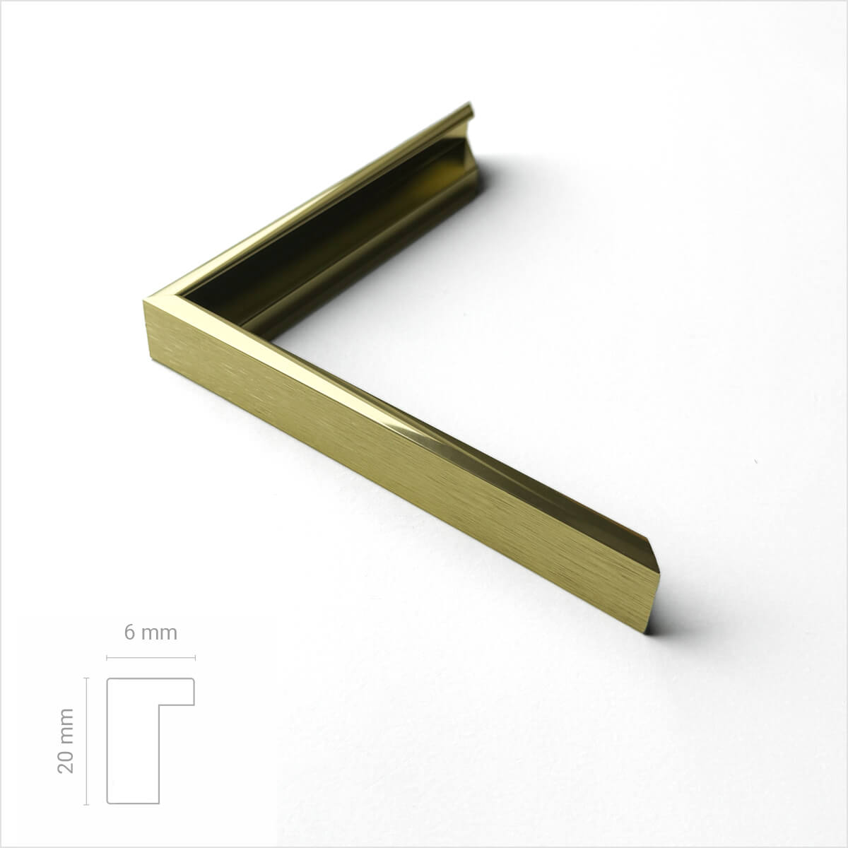 Guld premium aluramme - Smal (6 mm)