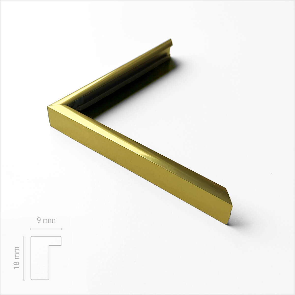 Guld aluramme - Smal (9 mm) – 50x60 cm