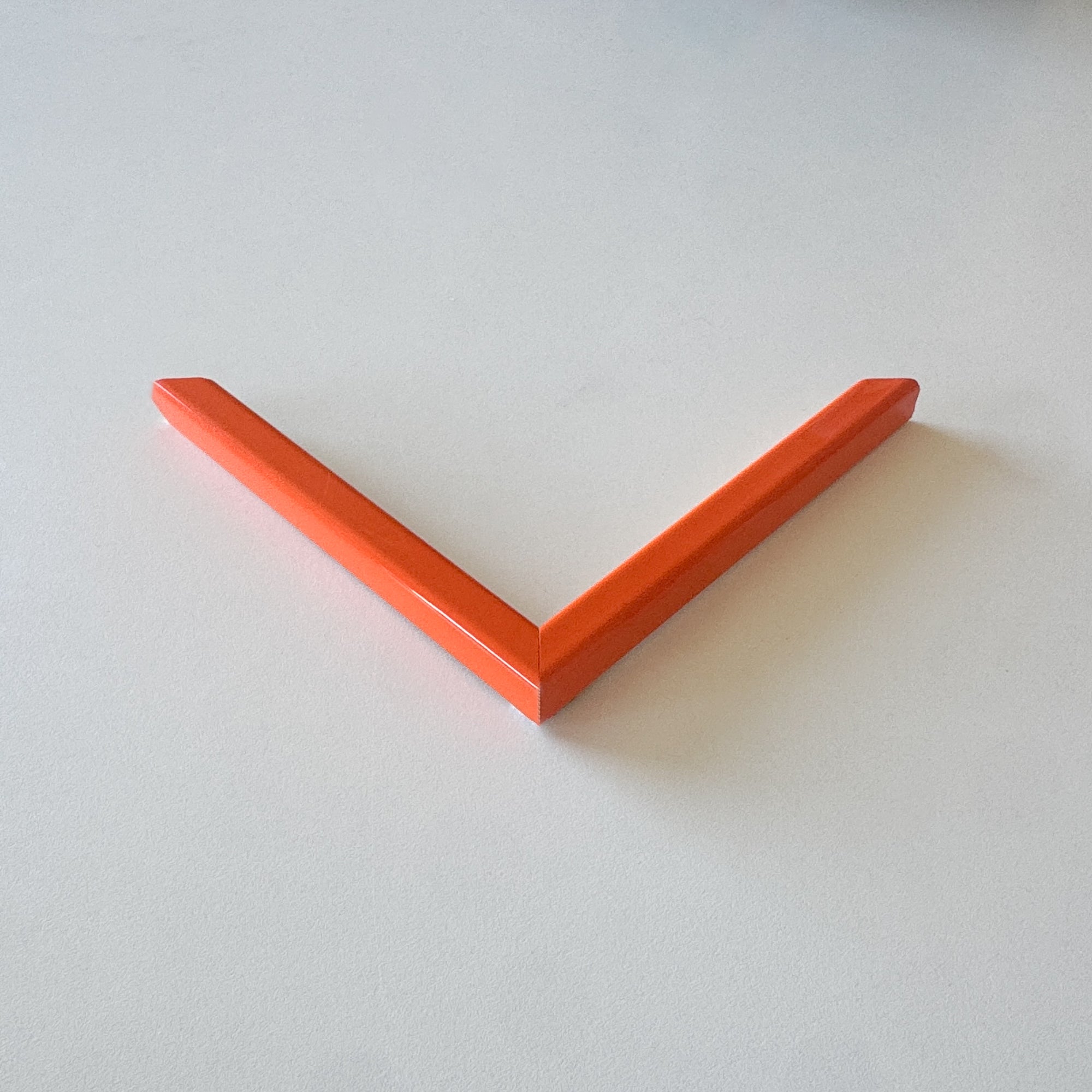Hjørneprøve: Orange blank træramme - Smal (13x13 mm)