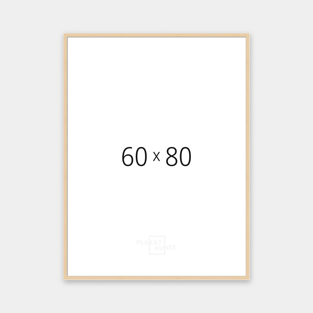 Massiv egetræsramme med smal 13 mm front i 60×80 cm