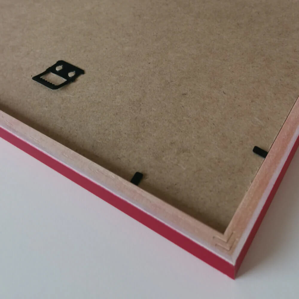 Mørk rød mat træramme - Smal (15 mm)