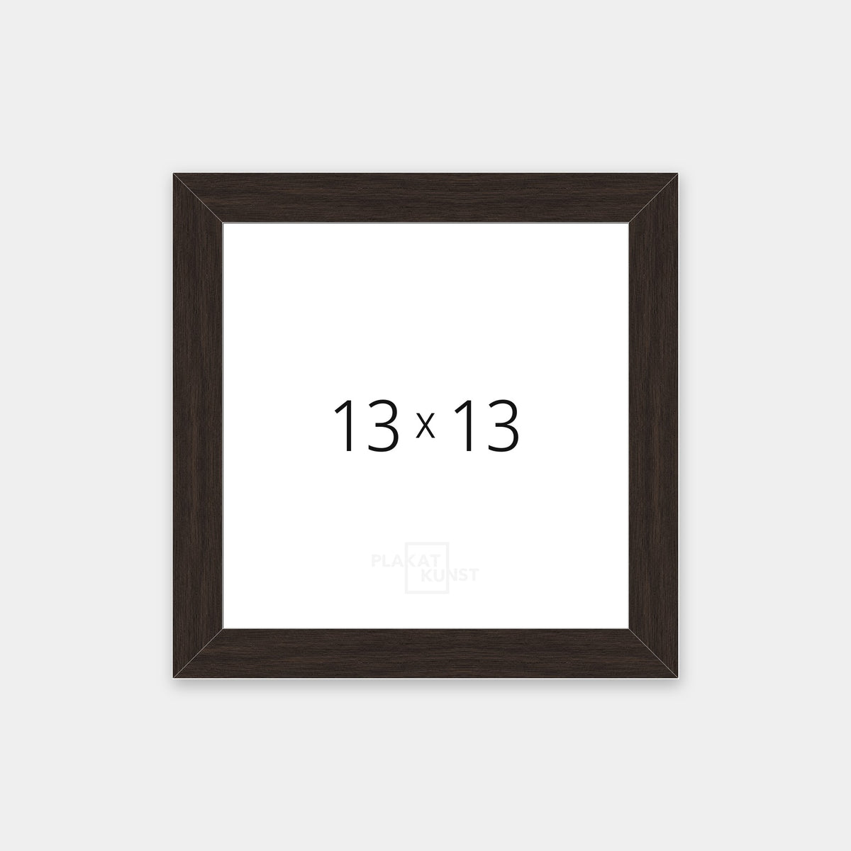 Mørk røget eg træramme med smal 15 mm front i 13×13 cm