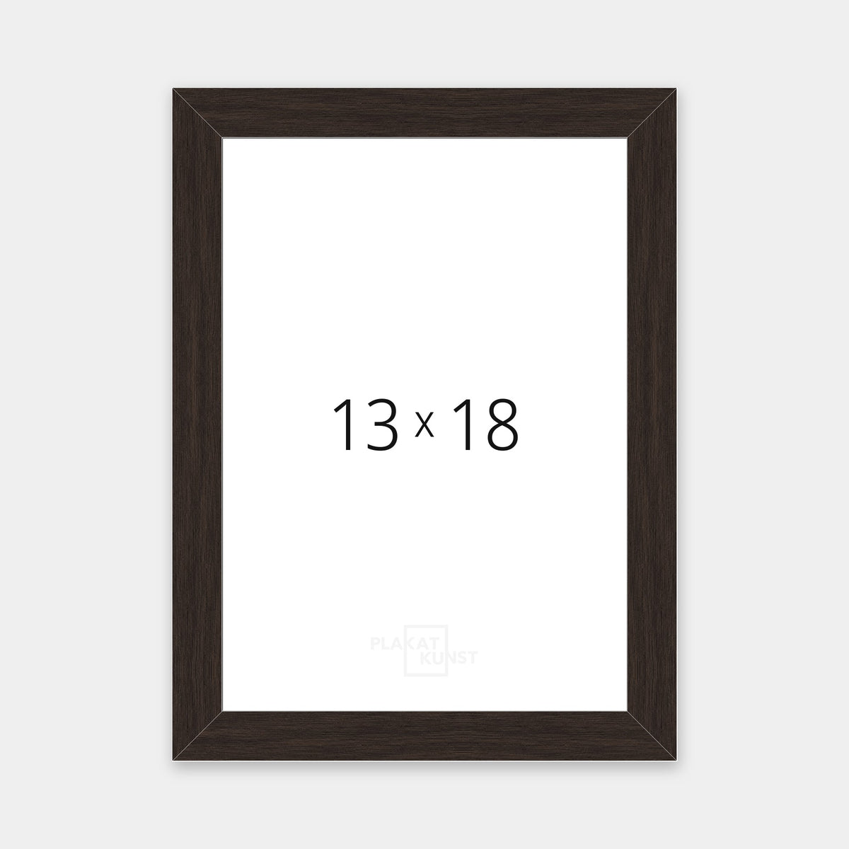Mørk røget eg træramme med smal 15 mm front i 13×18 cm