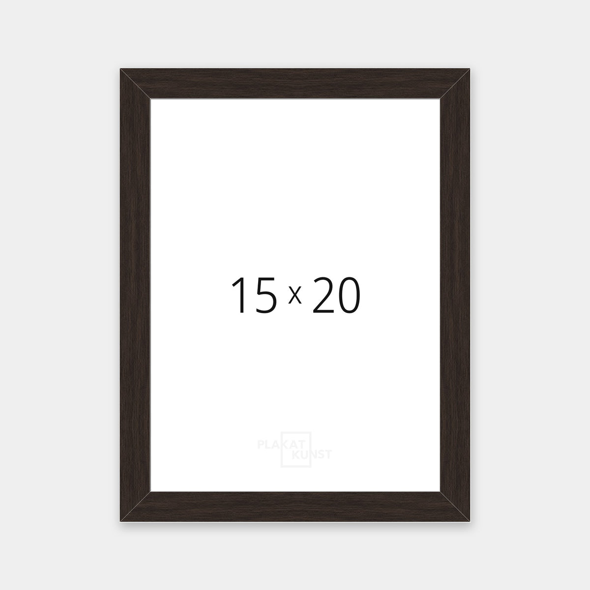 Mørk røget eg træramme med smal 15 mm front i 15×20 cm