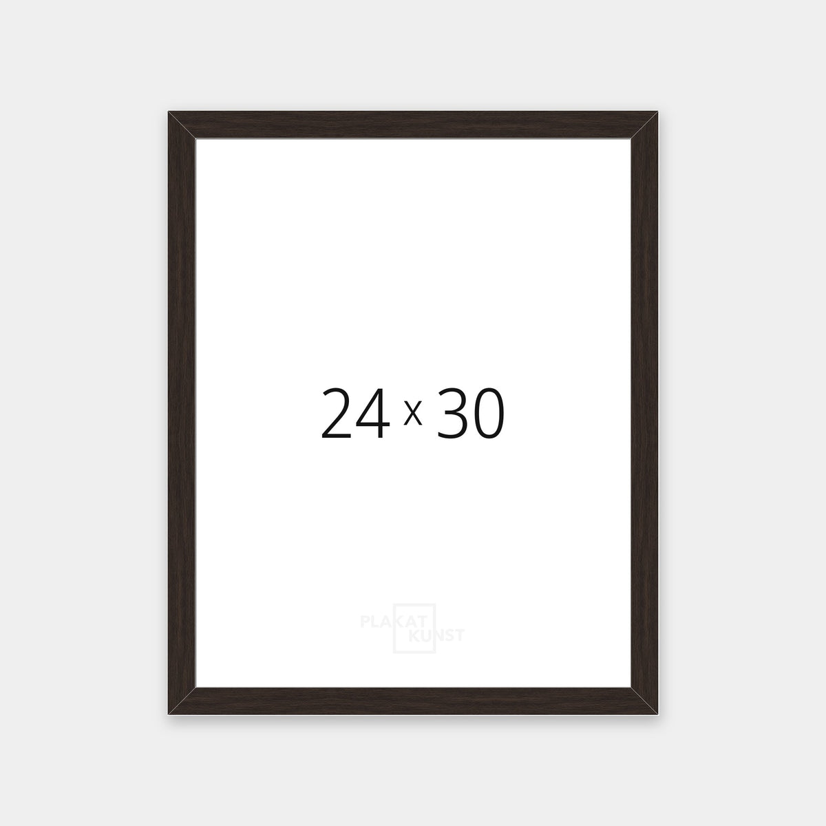 Mørk røget eg træramme med smal 15 mm front i 24×30 cm