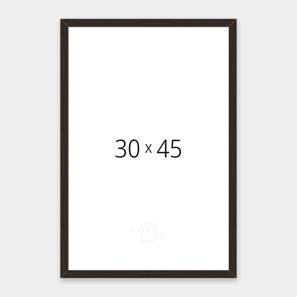 Mørk røget eg træramme med smal 15 mm front i 30×45 cm