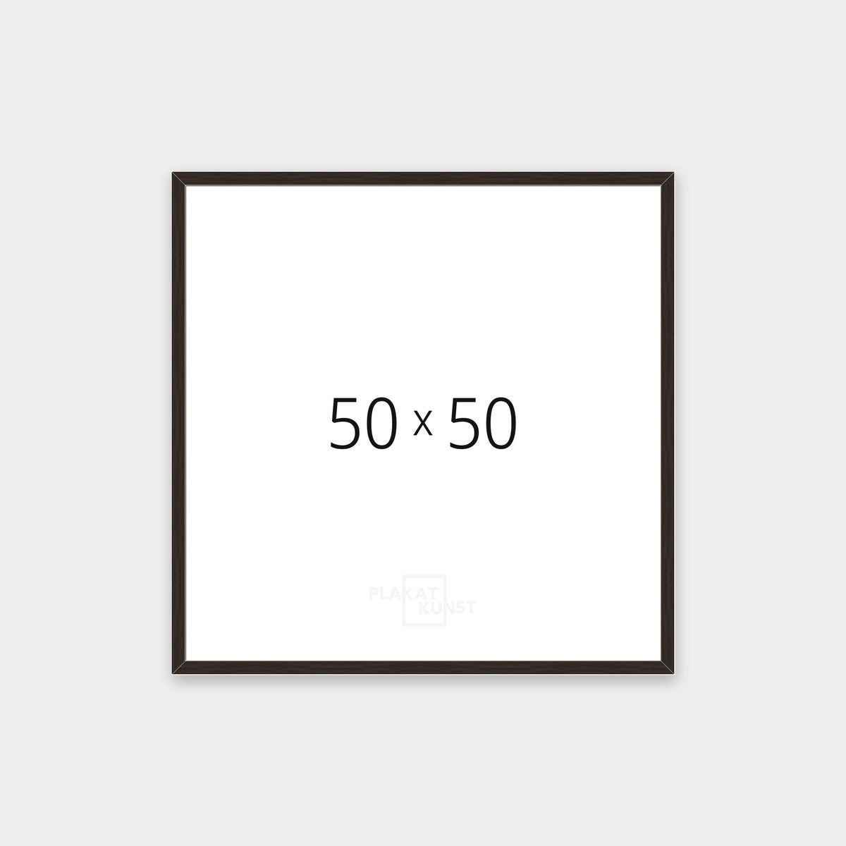 Mørk røget eg træramme med smal 15 mm front i 50×50 cm