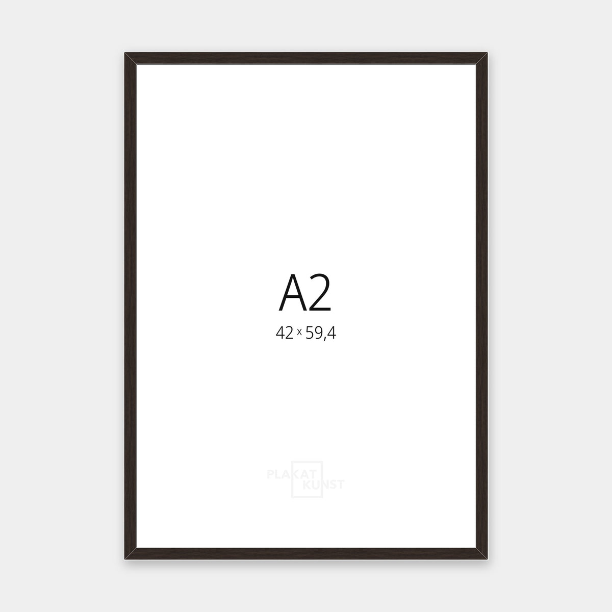 Mørk røget eg træramme med smal 15 mm front i A2 (42×59,4 cm)