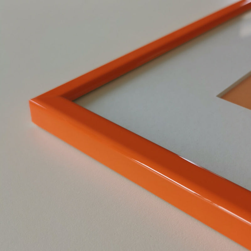 Orange blank træramme - Smal (14 mm) - 50x50 cm