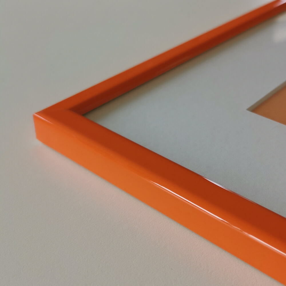 Orange blank træramme - Smal (14 mm) - Specialmål