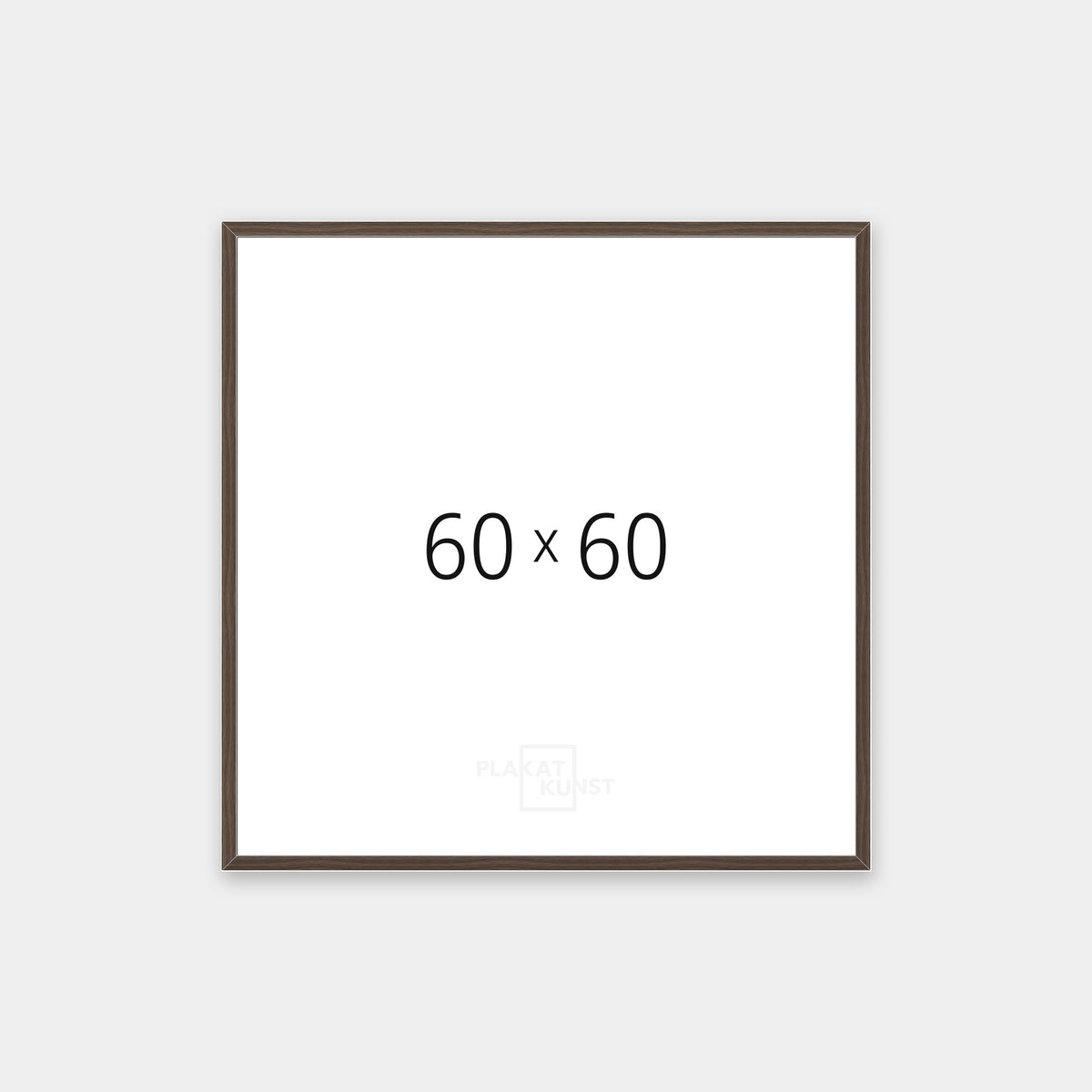 Røget eg træramme med smal 15 mm front i 60×60 cm
