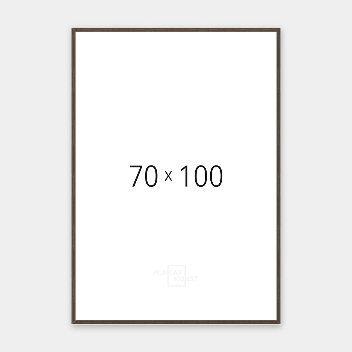Røget eg træramme med smal 15 mm front i 70×100 cm