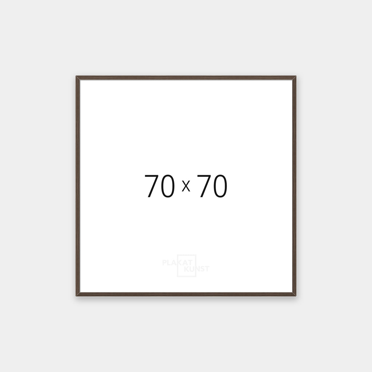 Røget eg træramme med smal 15 mm front i 70×70 cm