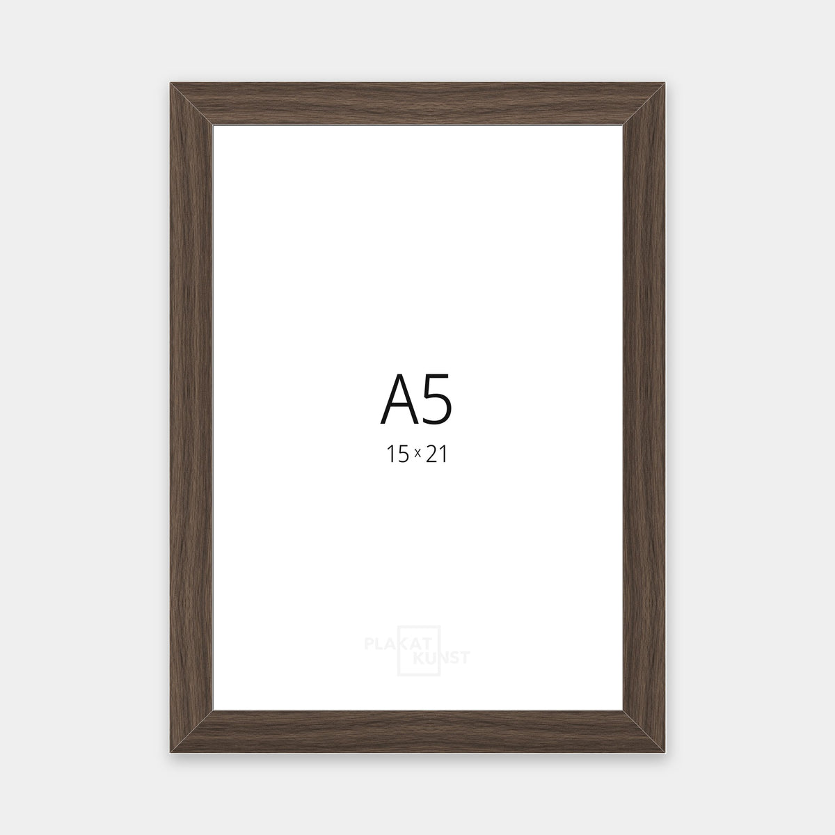 Røget eg træramme med smal 15 mm front i A5 (15×21 cm)