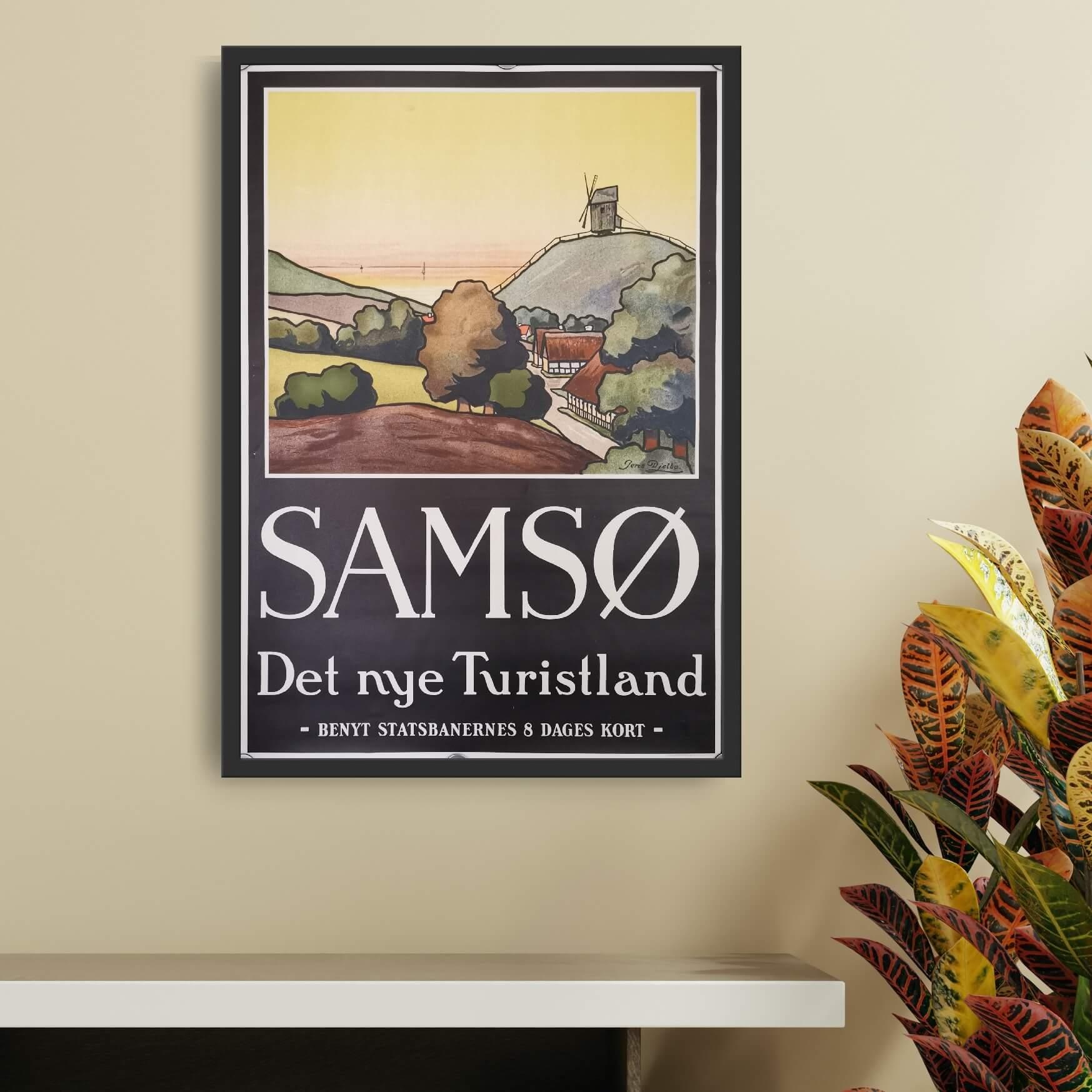 band værdig symaskine Samsø - Det Nye Turistland | Originalt vintage litografi | PlakatKunst