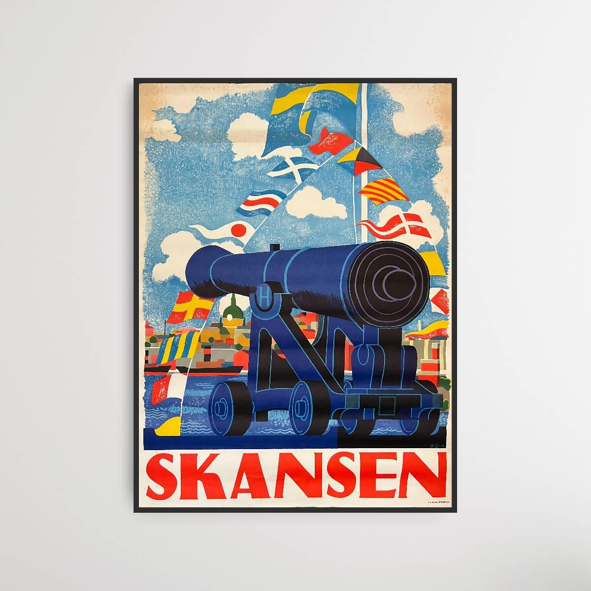 Skansen, Stockholm - Flag og kanon